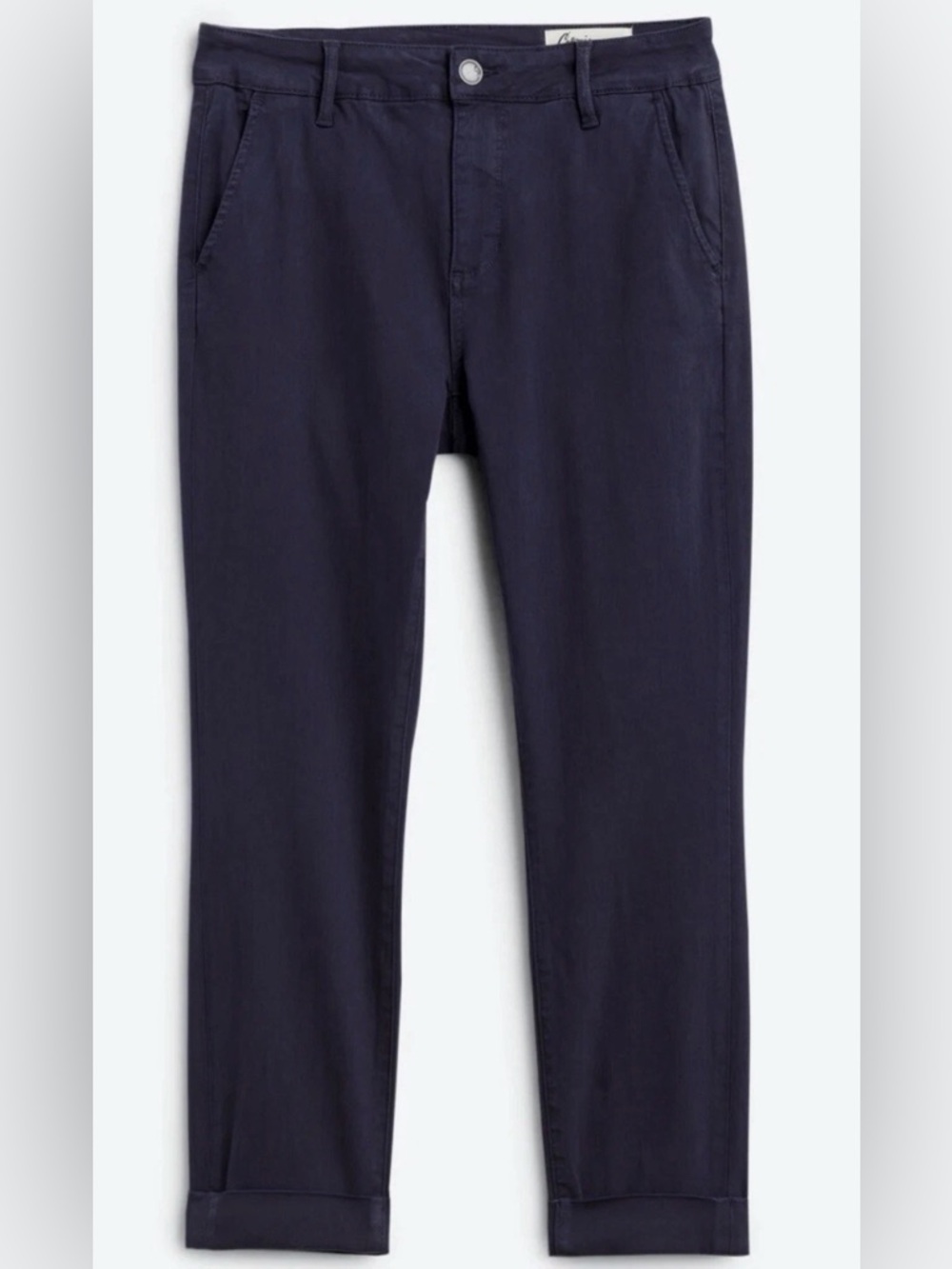 NWT Cosmic Blue Love Callie Skinny Cuffed Capri Pants 10 Navy $88
